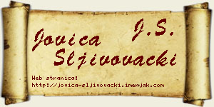 Jovica Šljivovački vizit kartica